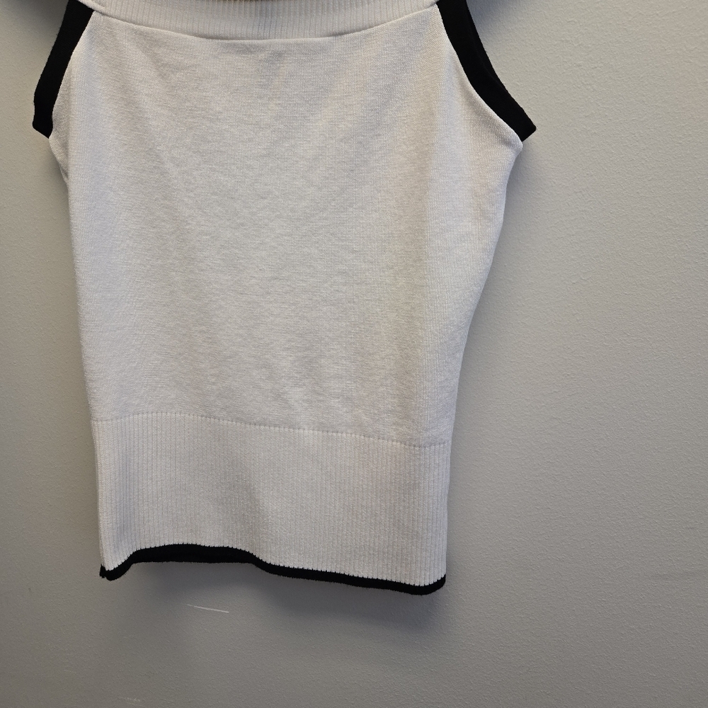 Heart Soul Medium Vintage Y2K Knit Off Shoulder Sweater White Black - Picture 4 of 8